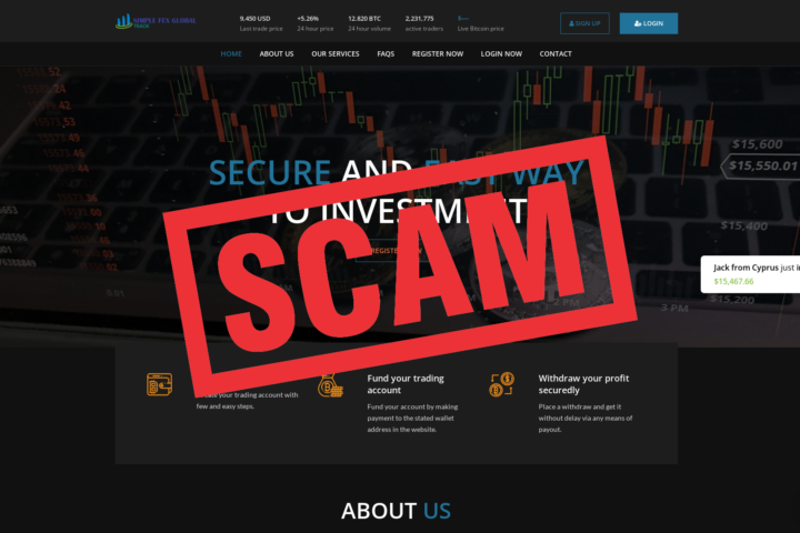 Simplefexglobatrad.com is a SCAM!